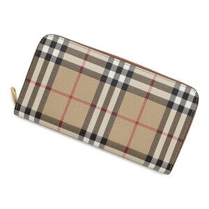 Burberry Check Round Zip Wallet